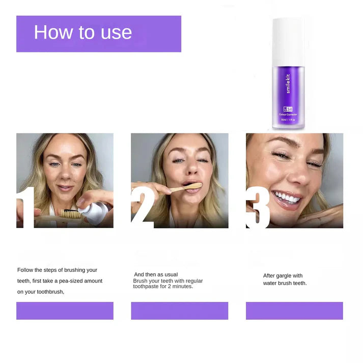 SMILEKIT™ New V34 Series Toothpaste Purple Color Corrector