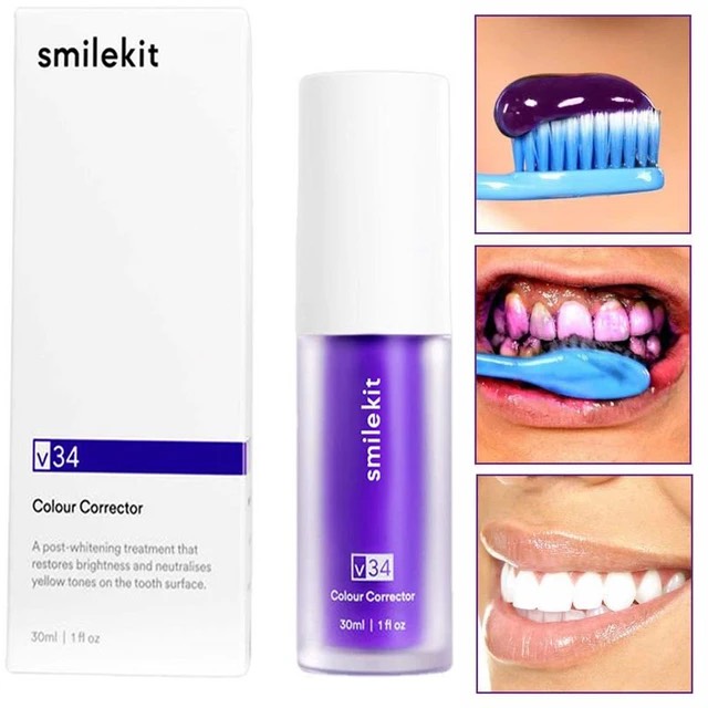 SMILEKIT™ New V34 Series Toothpaste Purple Color Corrector