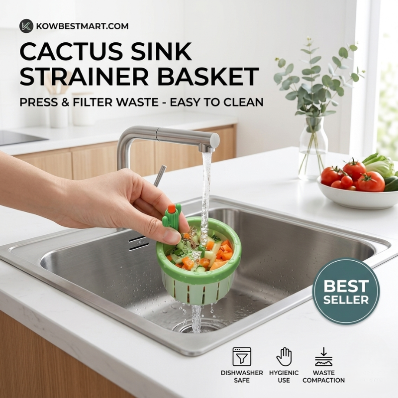 Anti-Clogging Cactus Sink Strainer Basket | Universal Fit & Easy Clean
