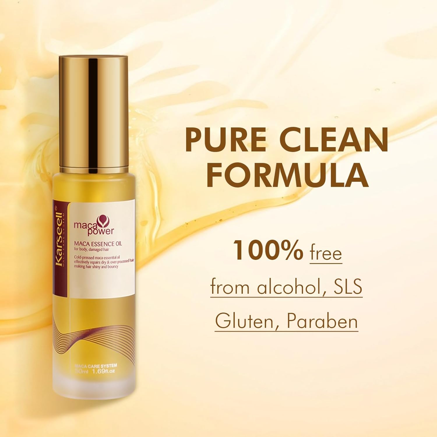 Karseell Moroccan Argan Oil for Hair Healing Cold Pressed Weightless Argan Oil Hair Serum for Dry Damaged Hair 50ml