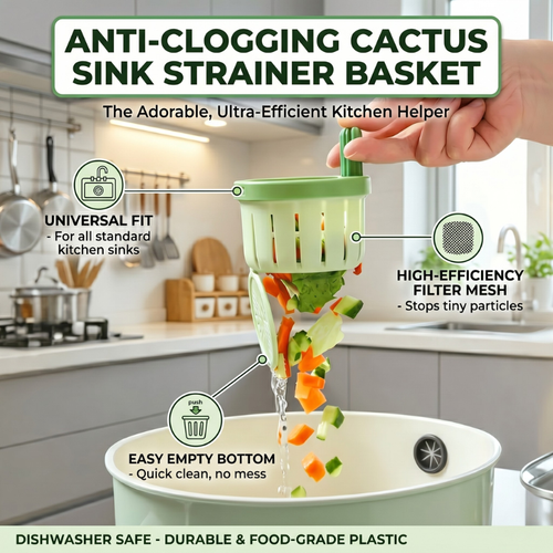 Anti-Clogging Cactus Sink Strainer Basket | Universal Fit & Easy Clean