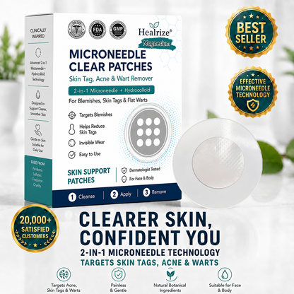 ✅🇺🇸𝐇𝐞𝒂𝒍𝗿𝗶𝙯𝙚®2-in-1 Microneedle & Hydrocolloid Patch🎀| Removes Raised Moles, Acne, Flat Warts & Skin Tags | Helps Improve Wrinkles, Scars & Blemishes | Invisible Patches for Face & Body